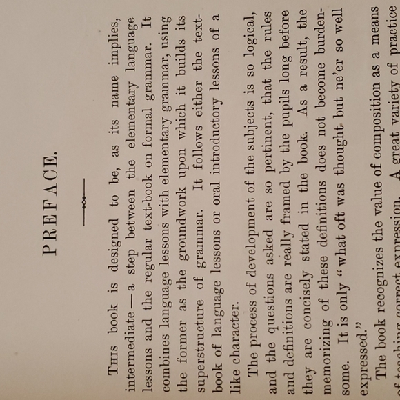 Beautiful OLD Book 1893 "Intermediate Lessons In English Grammar" Hardback 5¼" - Picture 4 of 16